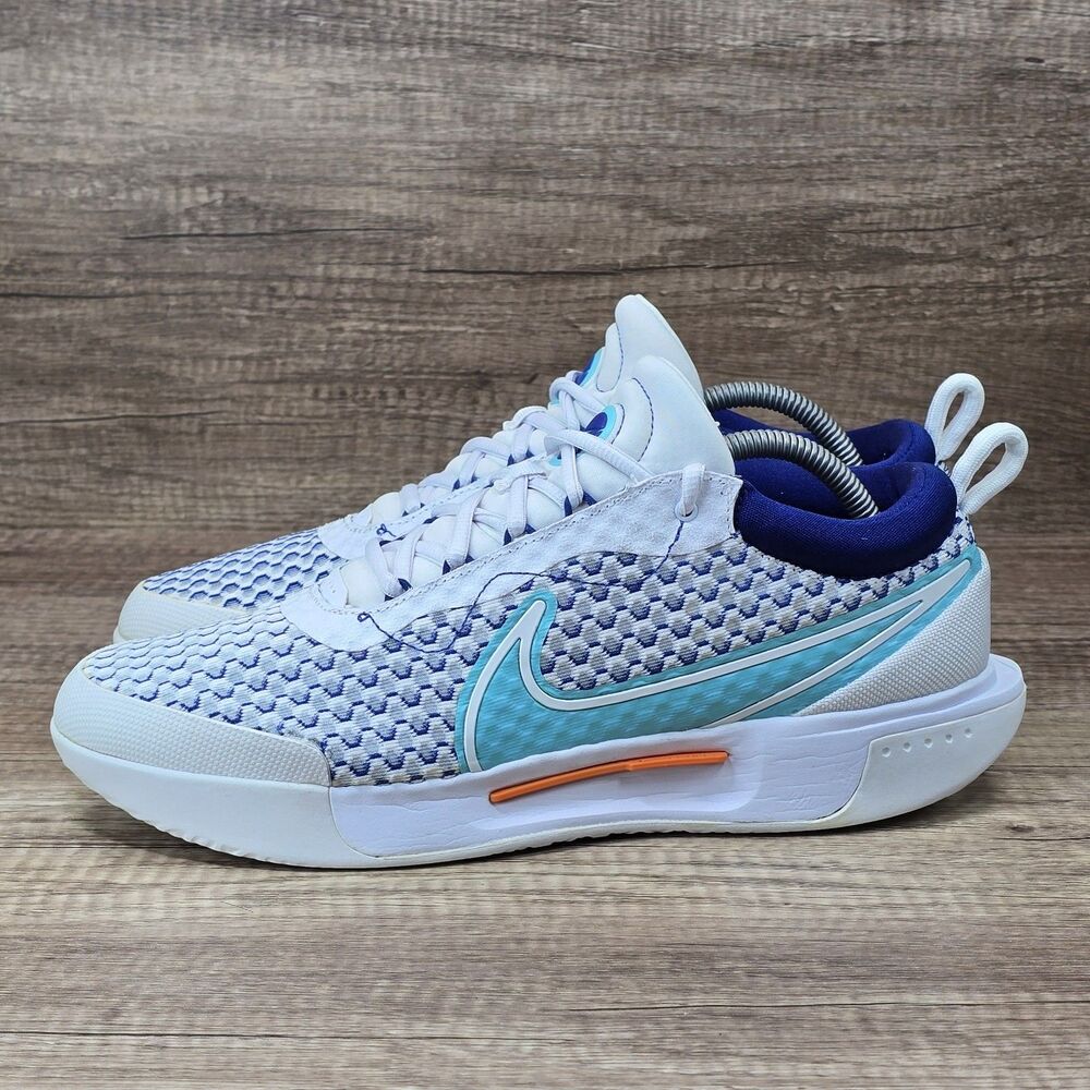 Nike Court Zoom Pro HC Men's Size 9.5 White Blue Tennis Shoes (DH0618-141) - Picture 3 of 9
